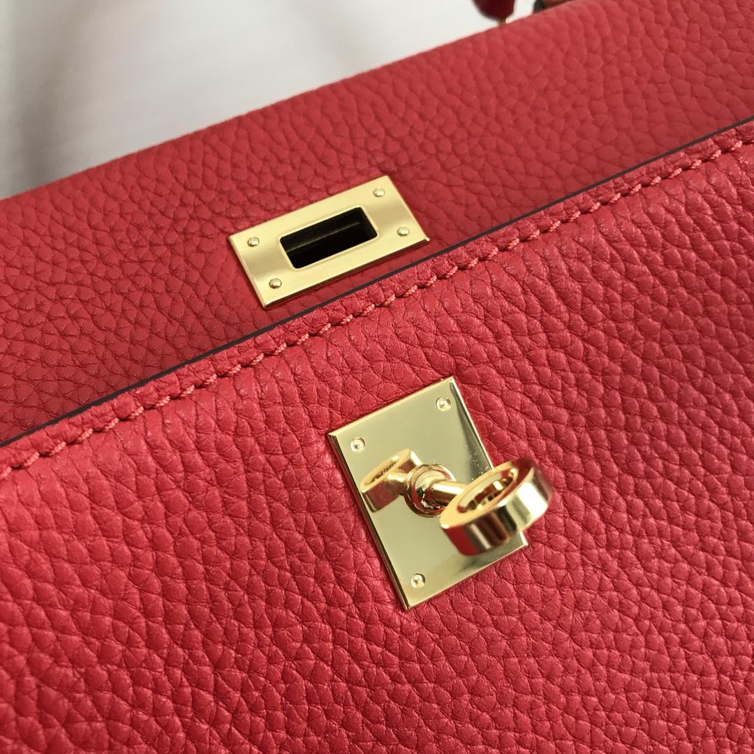 Hermes 25cm Kelly Bag Togo Leather Handbag Red