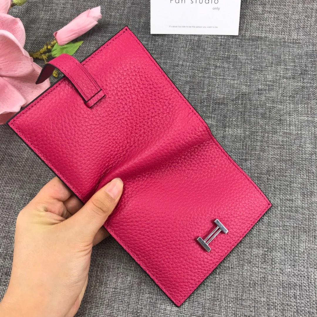 Best Price H5120 Hermes Bearn Short Wallet in Epsom Calfskin Pink