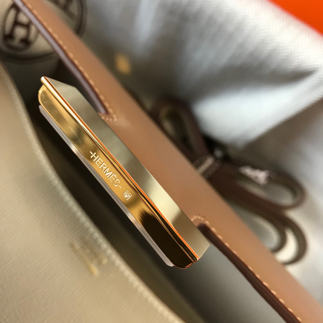 Replica Hermes Constance Bag Epsom Leather Light Gray Wiht Gold 19cm and 23cm