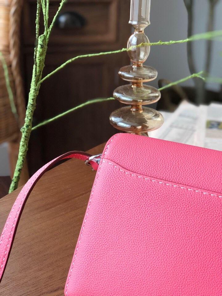 Replica Hermes Roulis Mini 19cm Swift Calf Togo Leather Shoulder Bag Pink