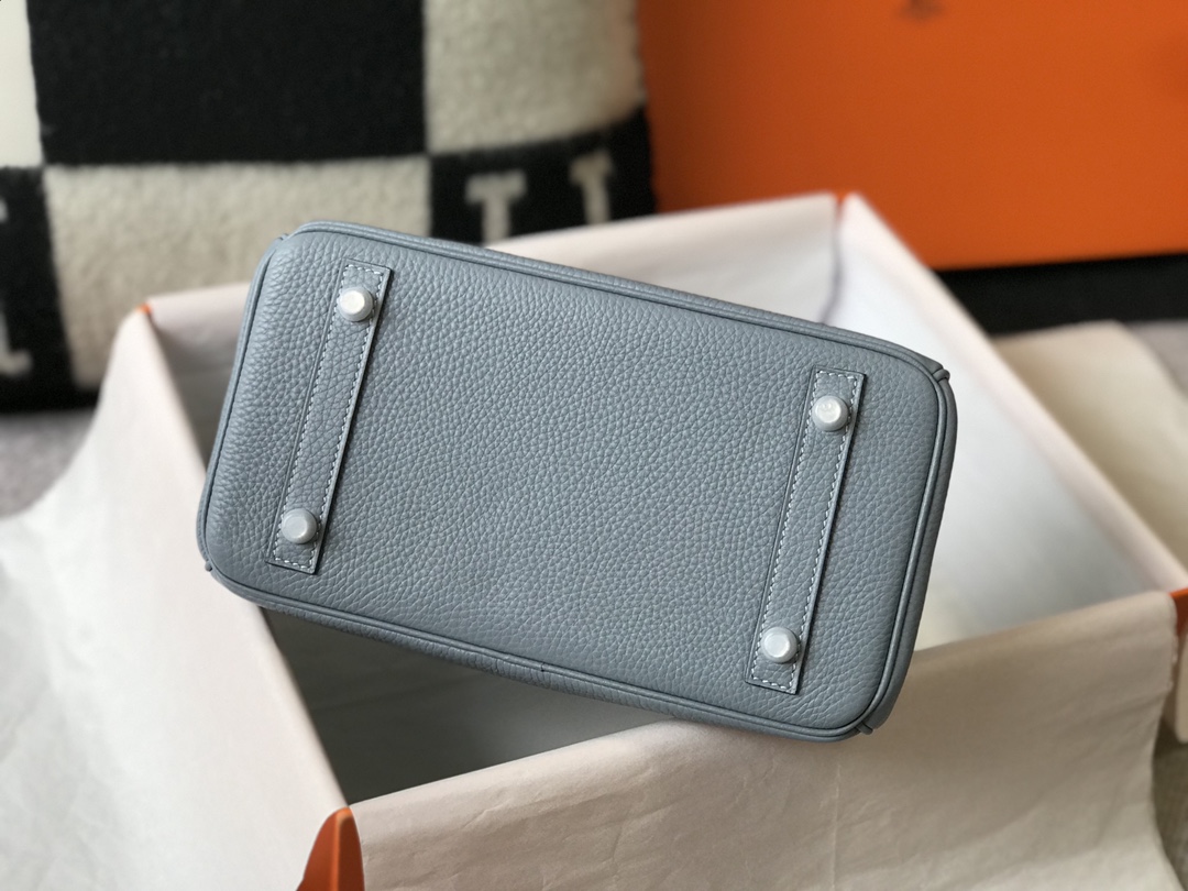 Hermes Birkin 30CM 35CM Togo Leather Flax Blue With Silver