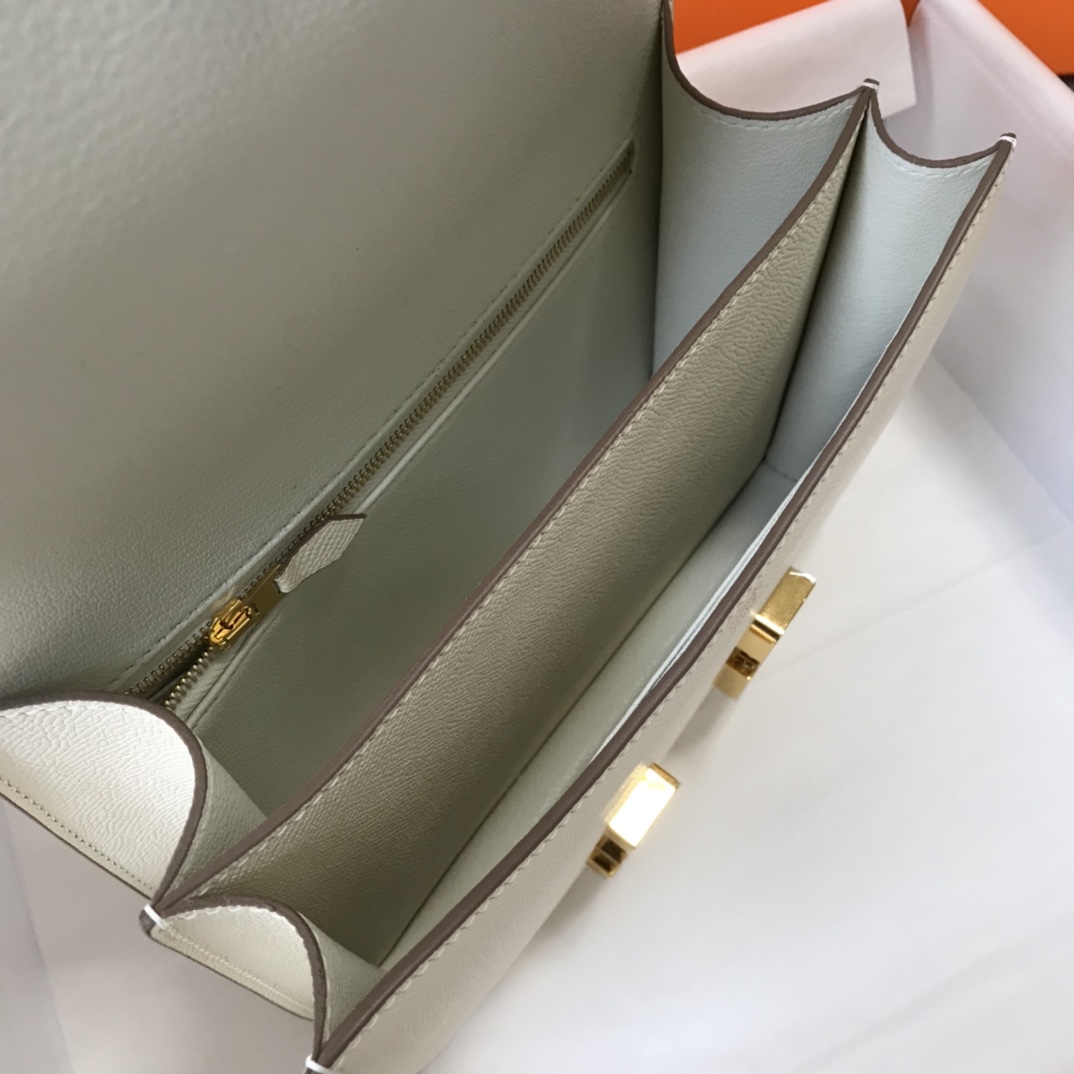Replica Hermes Constance Bag Epsom Leather Beige Wiht Gold 19cm and 23cm