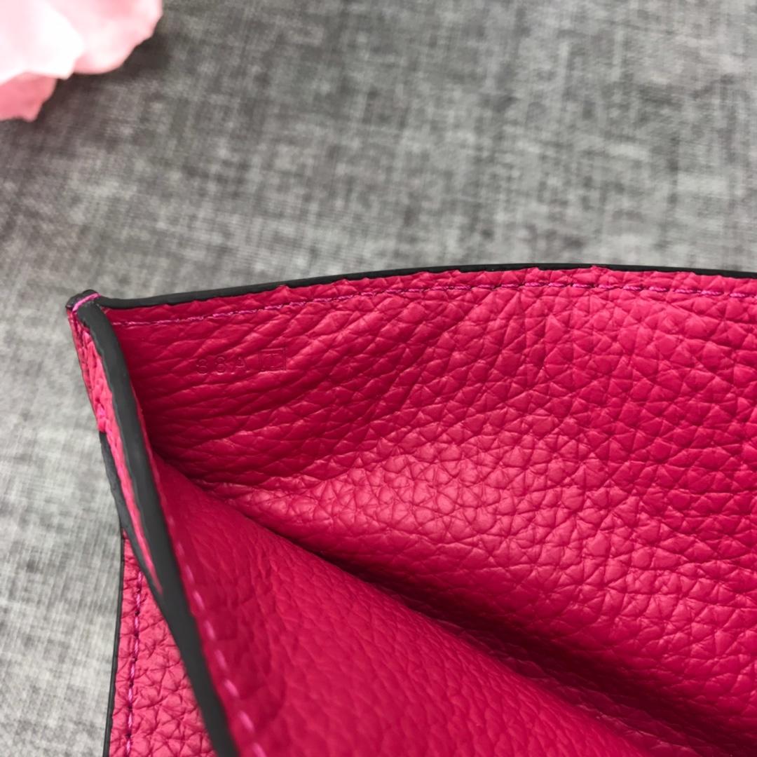 Best Price H5120 Hermes Bearn Short Wallet in Epsom Calfskin Pink