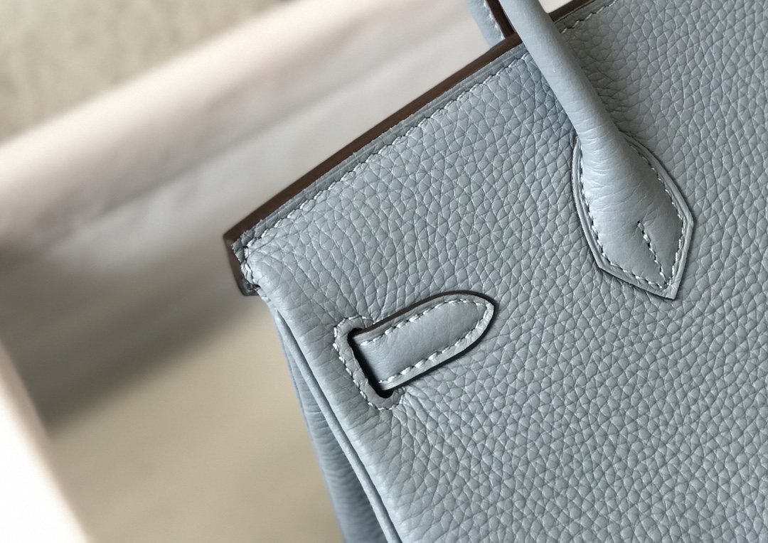 Hermes Birkin 30CM 35CM Togo Leather Flax Blue With Silver