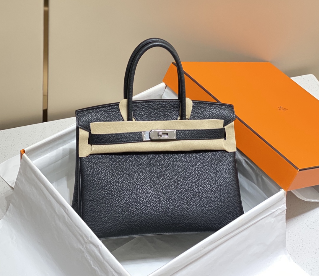 Hermes Birkin 30CM 35CM Togo Leather Black With Silver
