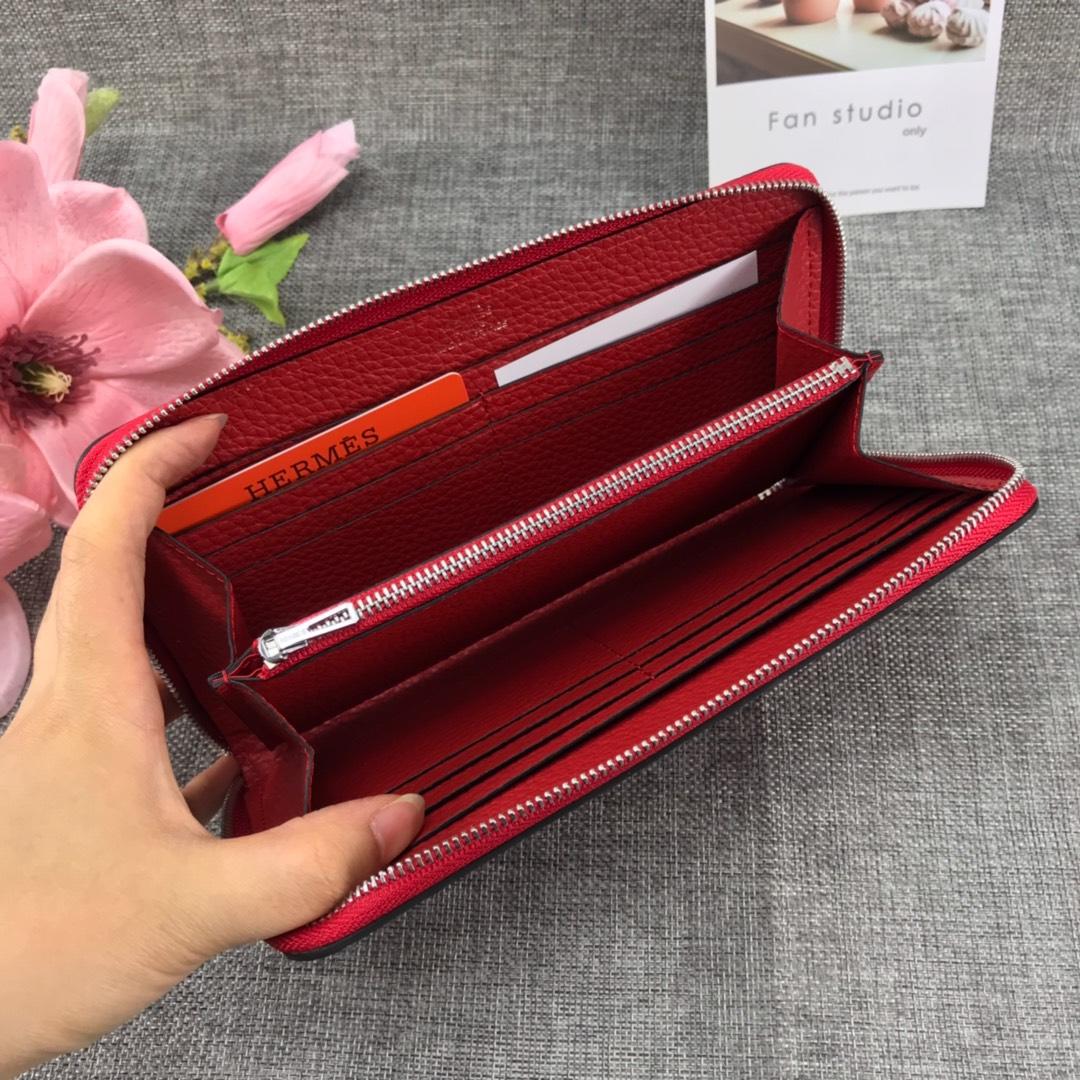 Best Price Hermes H505 Long Punching H Women Wallet Red