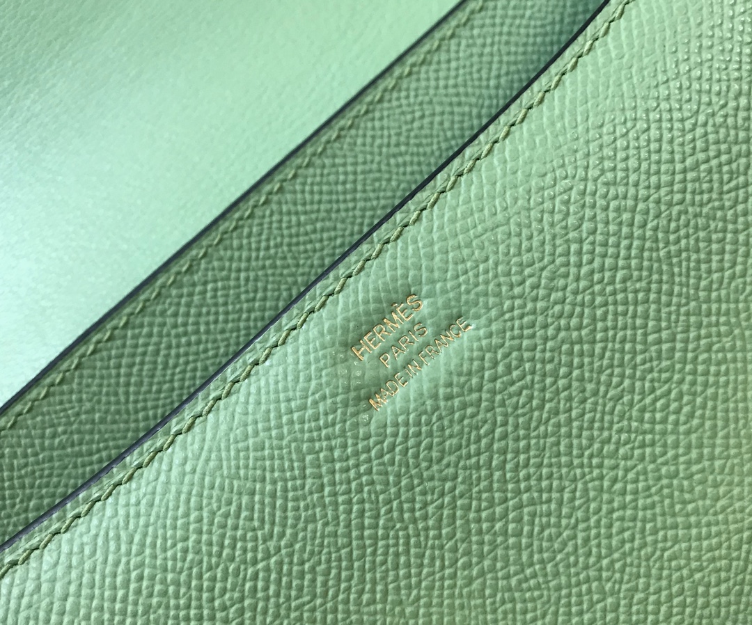 Replica Hermes Constance Bag Epsom Leather Avocado Green Wiht Gold 19cm and 23cm