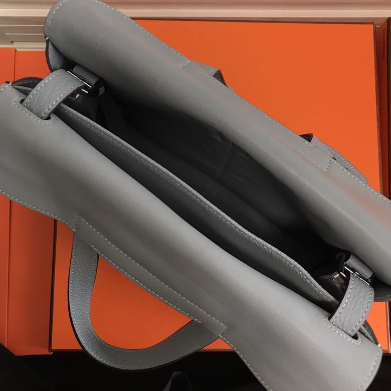 Hermes Halzan 31cm Light Blue Swift Calfskin Bag