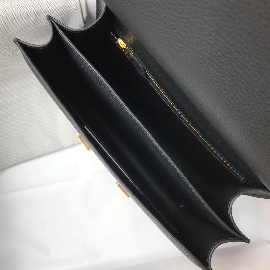 Replica Hermes Constance Bag Epsom Leather Black Wiht Gold 19cm and 23cm