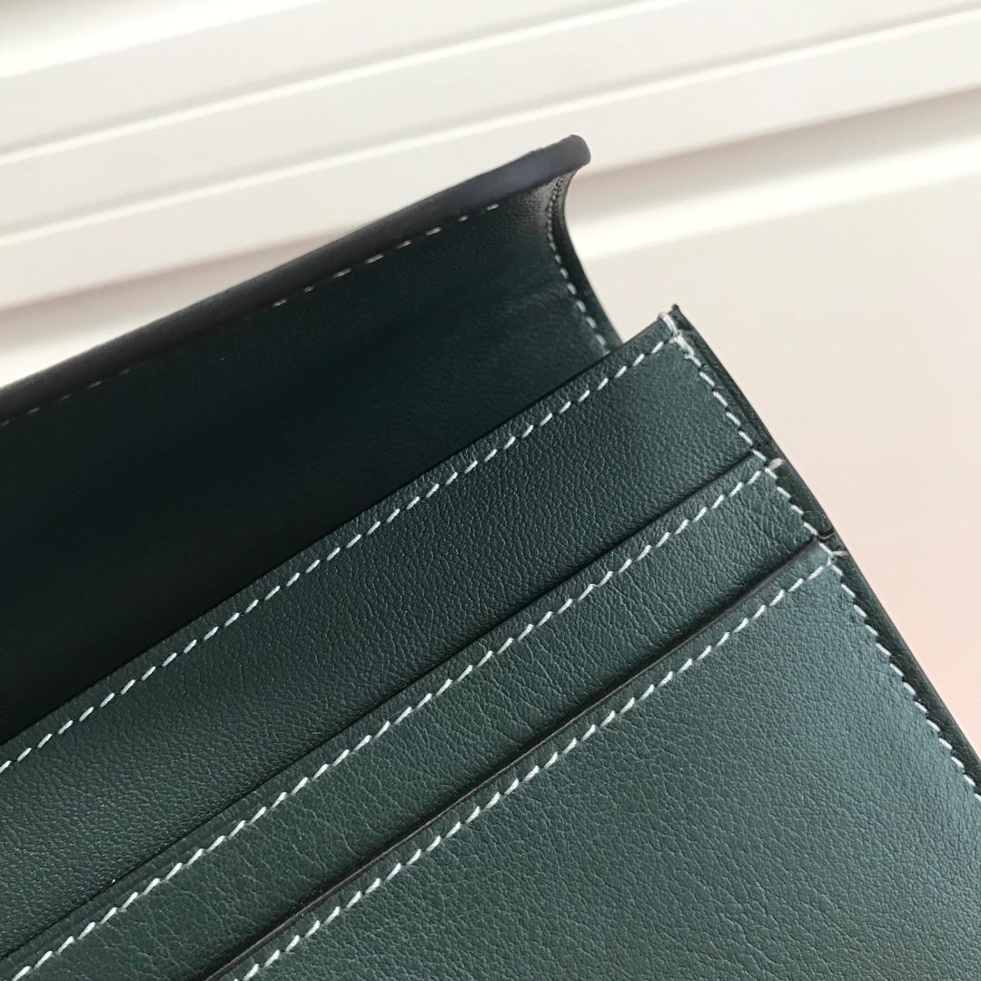 Top Replica HERMES Constance Long Wallet Gris Asphalt Epsom Blue with Silver-Tone Metal