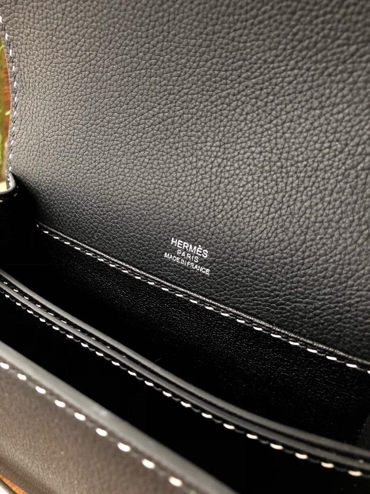 Replica Hermes Roulis Mini 19cm Swift Calf Togo Leather Shoulder Bag Black