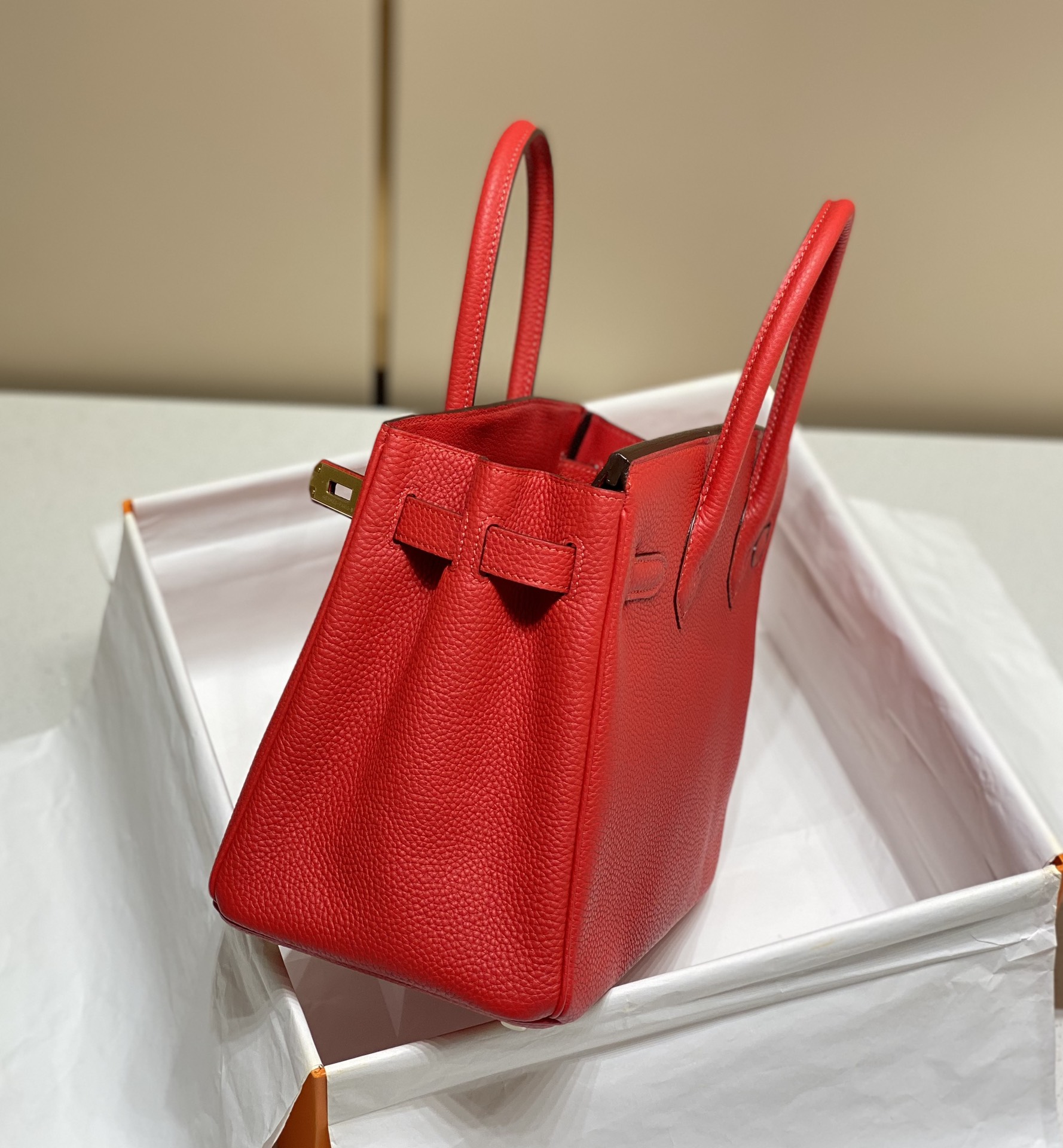 Hermes Birkin 30CM 35CM Togo Leather Milkshake chinese Red With Gold