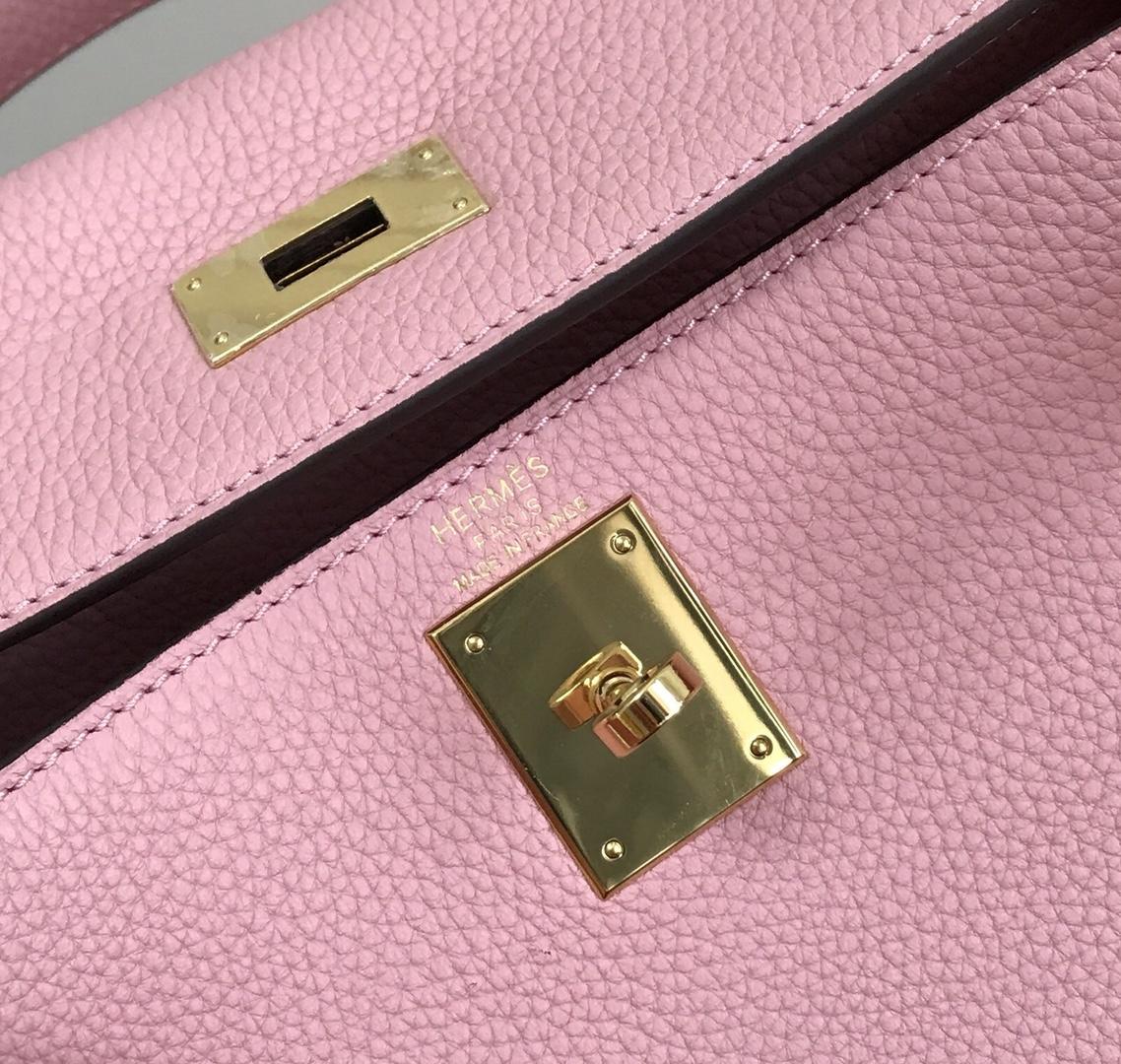 Hermes 25cm Kelly Bag Togo Leather Handbag Pink