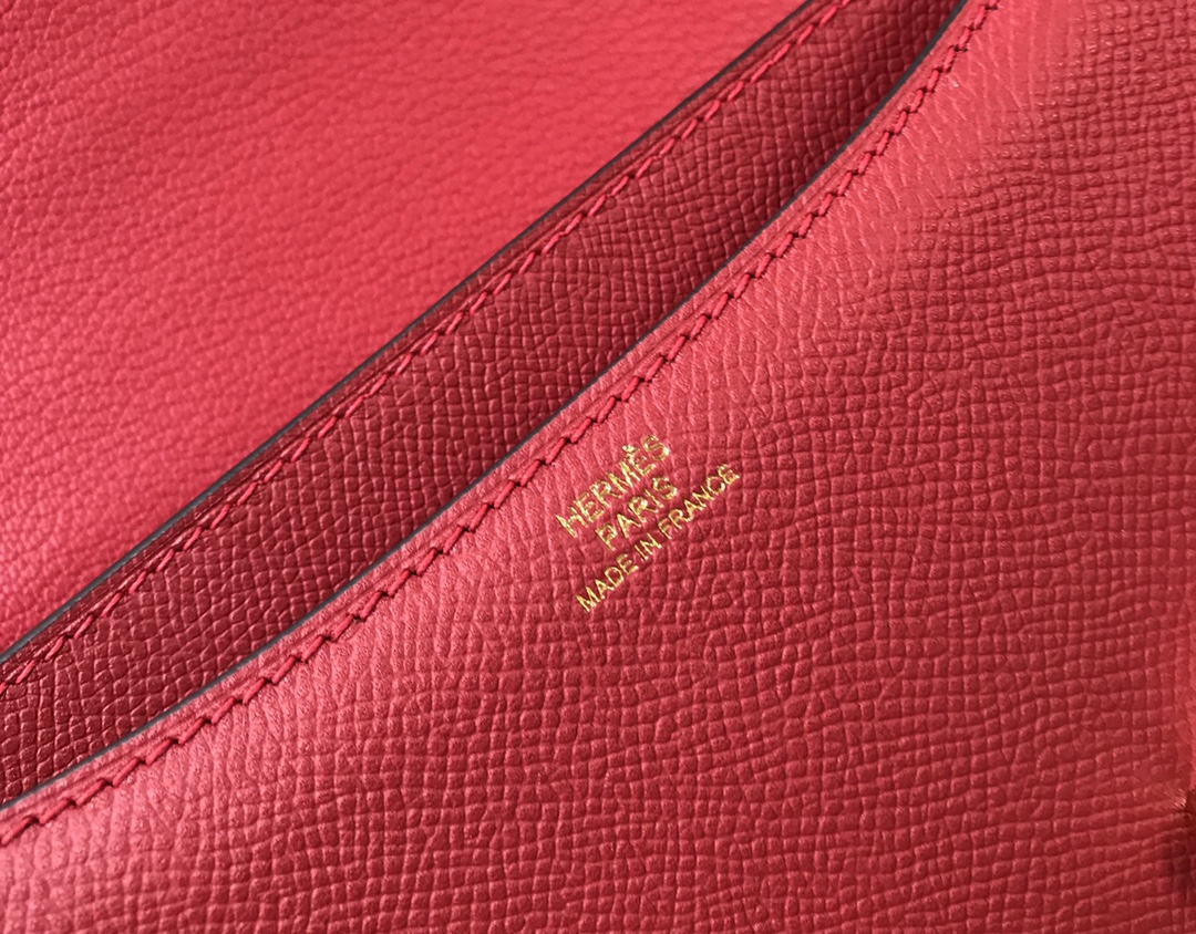 Replica Hermes Constance Bag Epsom Leather Red Wiht Gold 19cm and 23cm