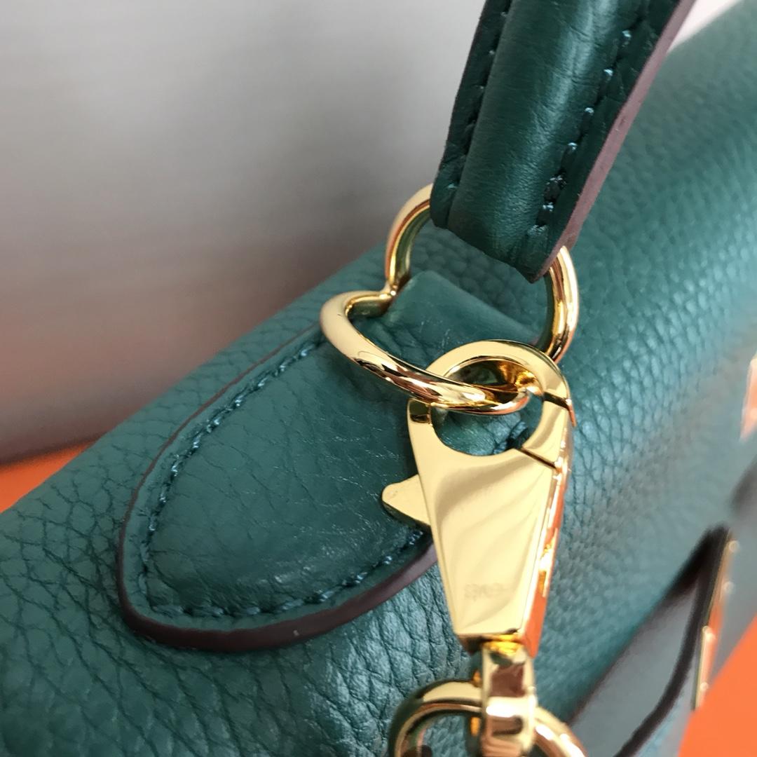 Hermes 25cm Kelly Bag Togo Leather Handbag Aqua Green