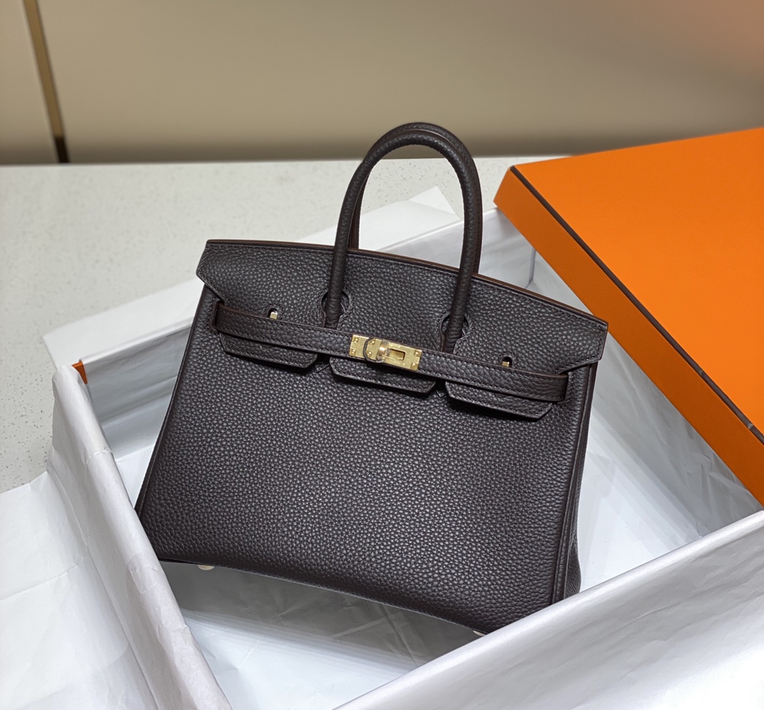 Hermes Birkin 30CM 35CM Togo Leather Milkshake Deep Brown With Gold