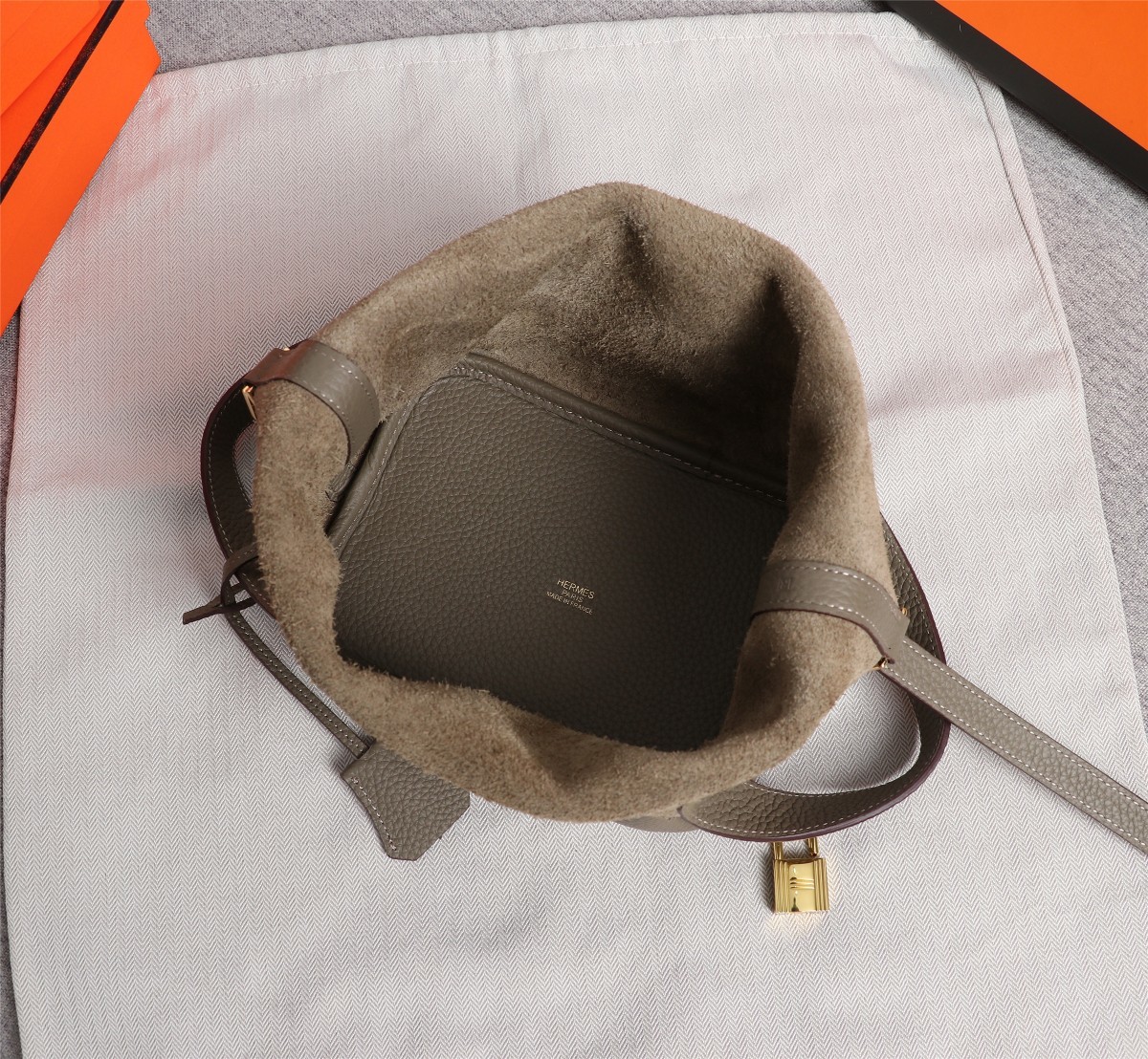 Replica Hermes Picotin Lock Bag 18cm and 22cm Elephant Grey with Gold Hardware