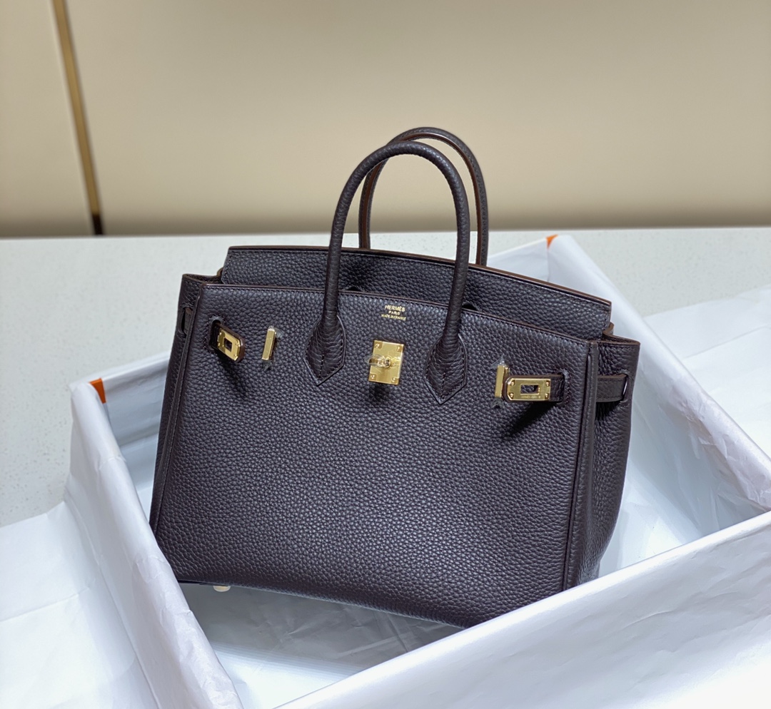 Hermes Birkin 30CM 35CM Togo Leather Milkshake Deep Brown With Gold