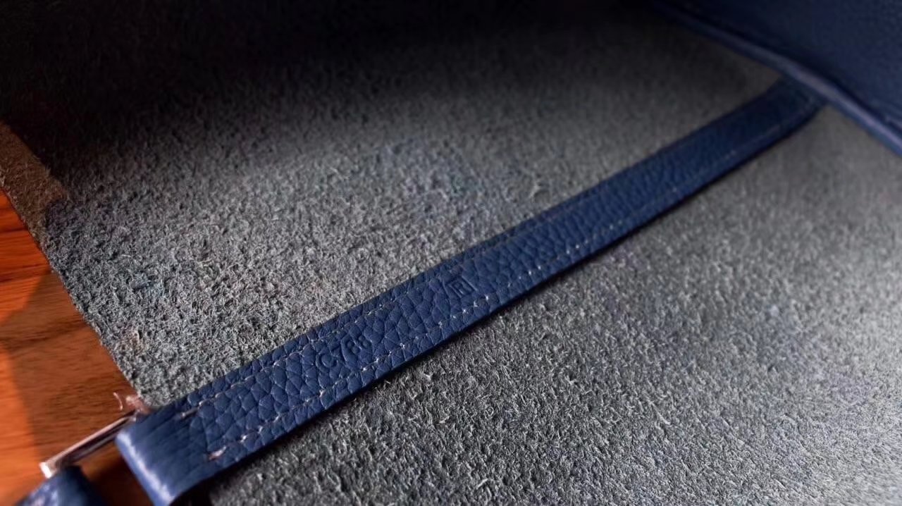 Hermes Picotin Lock Silver Leather Bag Light Blue