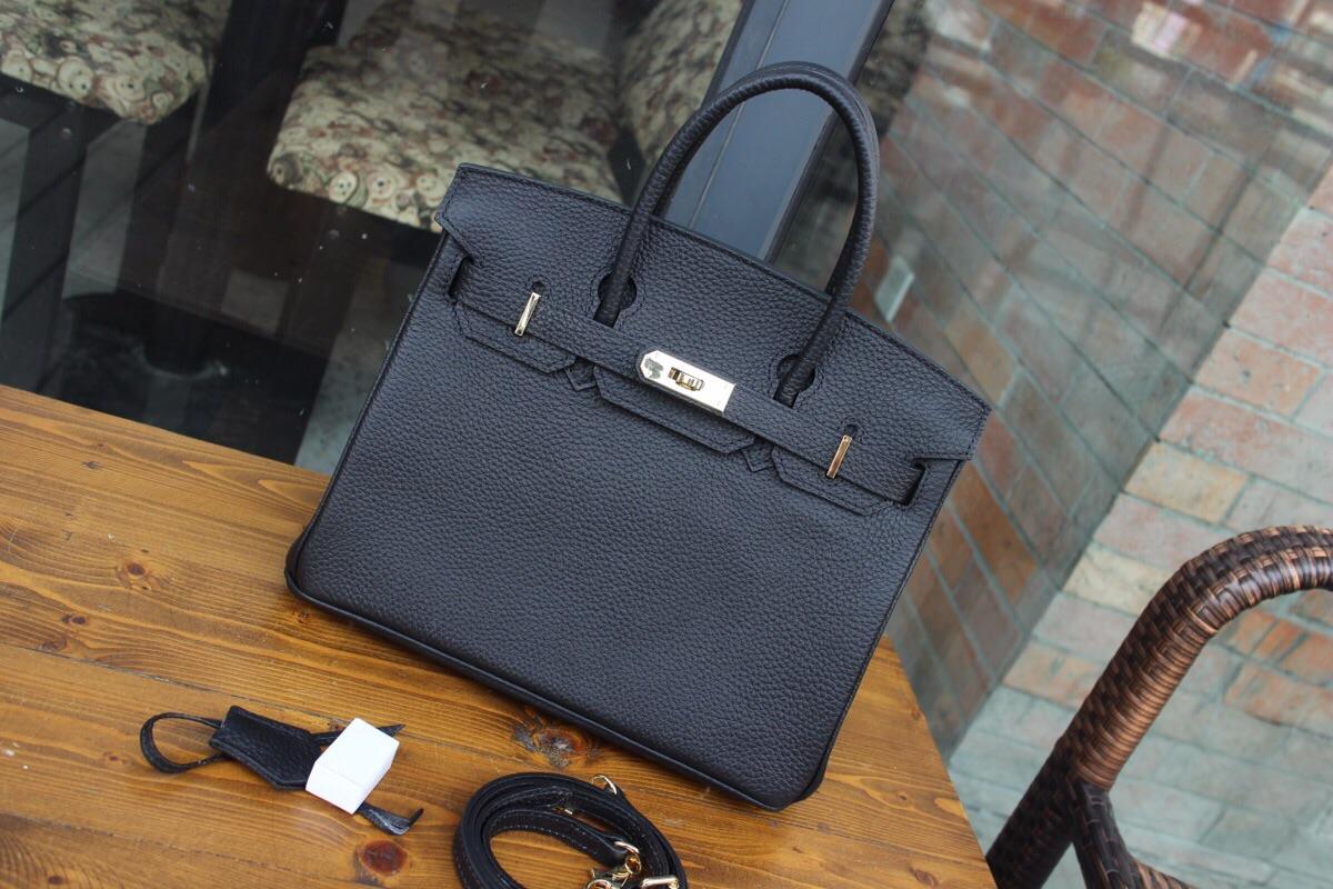 Hermes Birkin Togo Calfskin Handbag 30cm Black