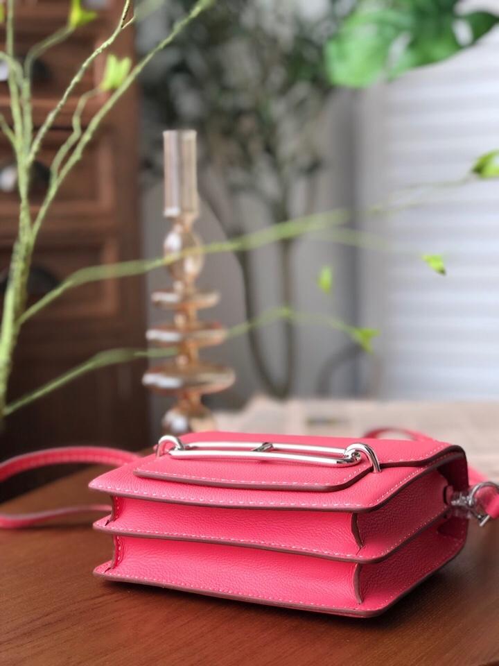 Replica Hermes Roulis Mini 19cm Swift Calf Togo Leather Shoulder Bag Pink