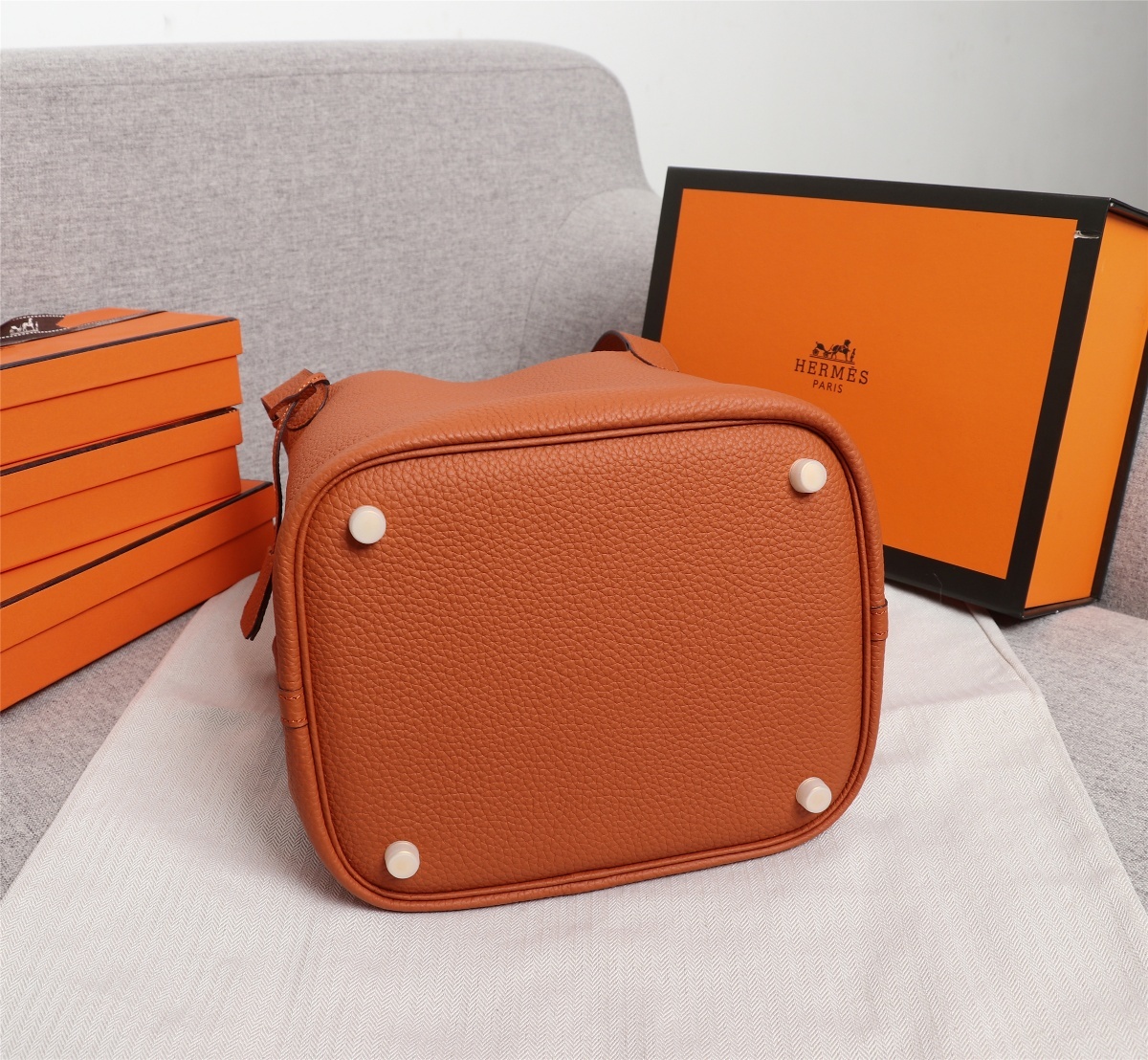 Replica Hermes Picotin Lock Bag 18cm and 22cm Orange with Gold Hardware