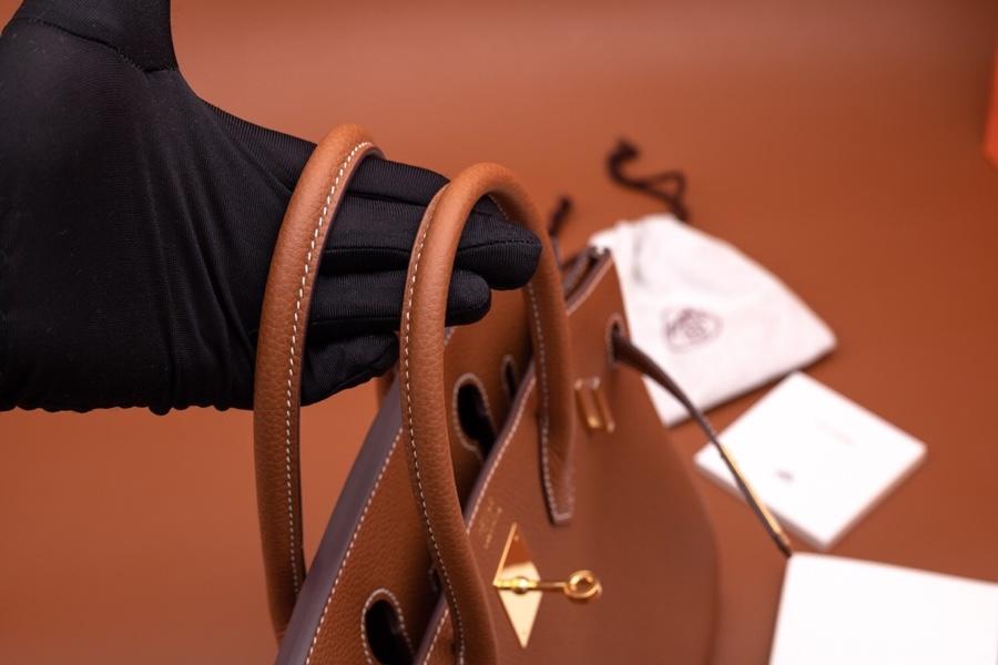 Original Copy Hermes Birkin 35cm Handbag Light Coffee with Gold