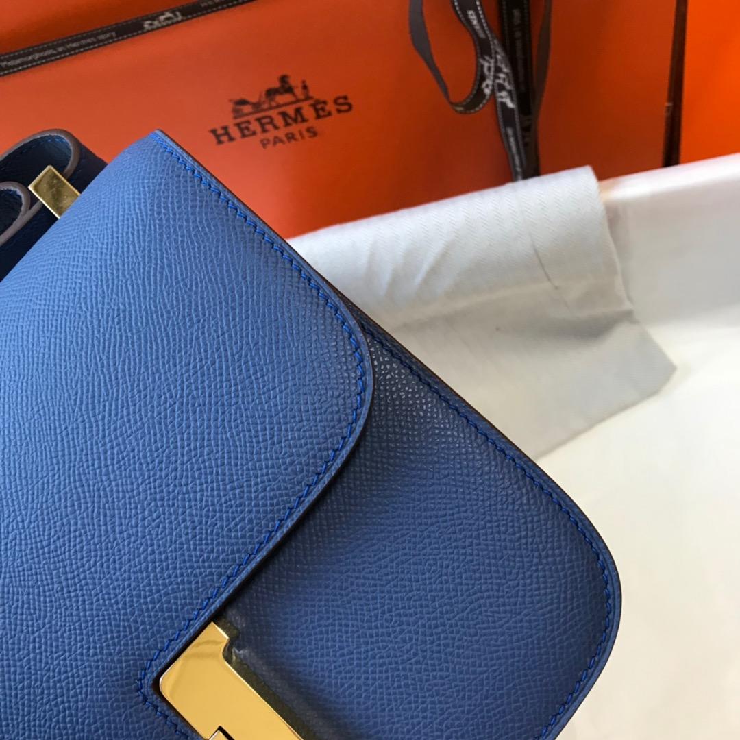 Original Copy Hermes Constance Shoulder Bag Dark Blue With Gold 23cm and 18cm