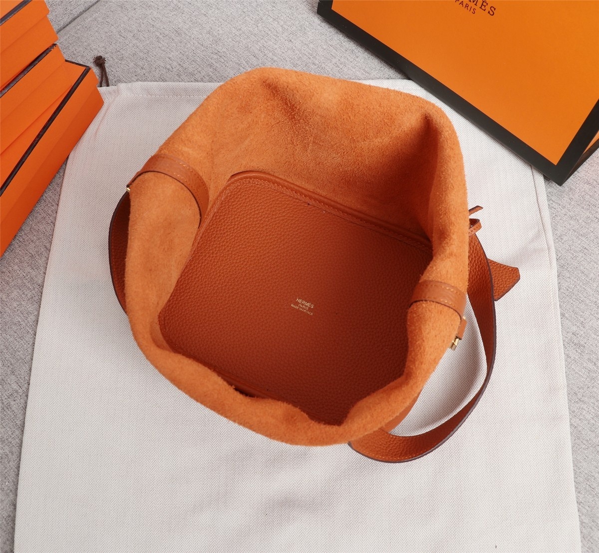 Replica Hermes Picotin Lock Bag 18cm and 22cm Orange with Gold Hardware