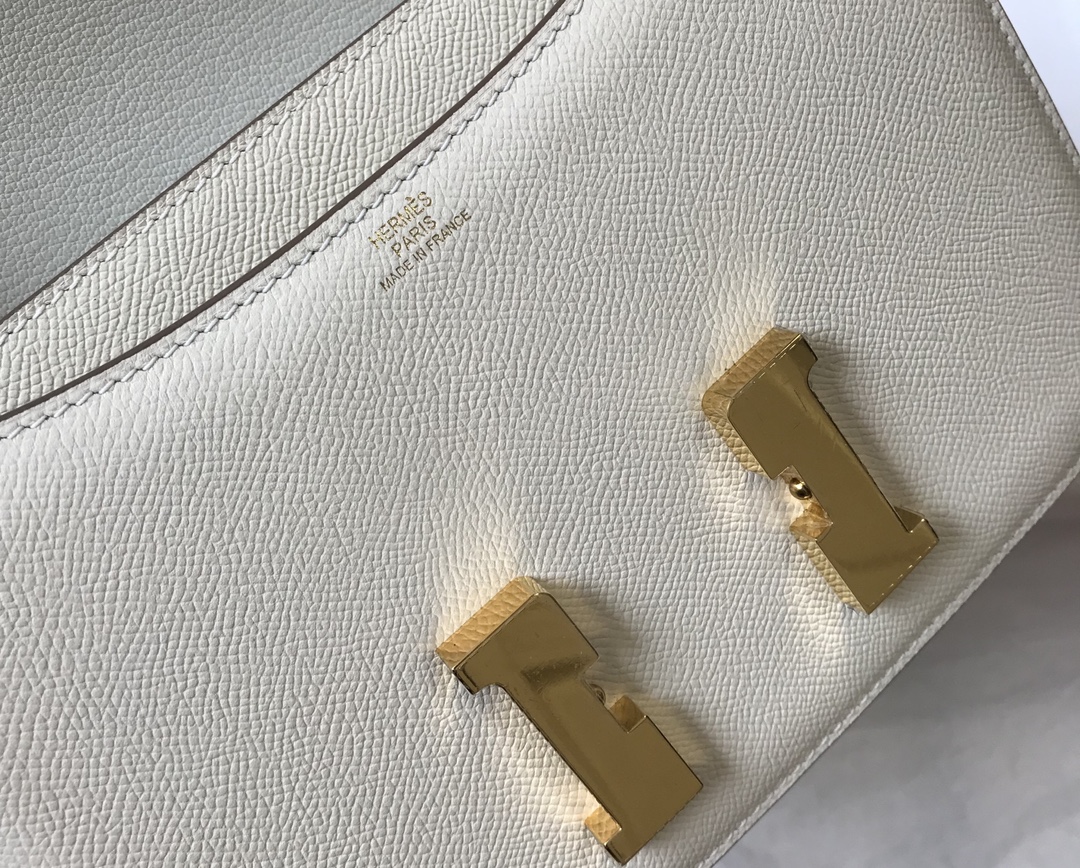 Replica Hermes Constance Bag Epsom Leather Beige Wiht Gold 19cm and 23cm