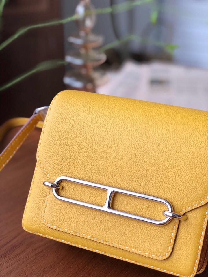 Replica Hermes Roulis Mini 19cm Swift Calf Togo Leather Shoulder Bag Yellow