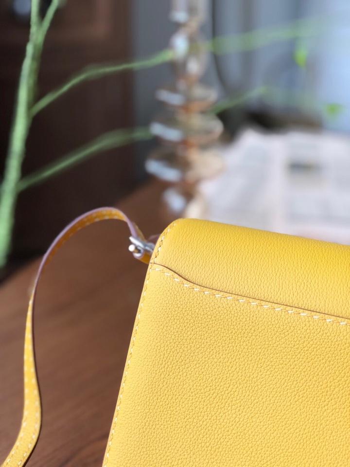 Replica Hermes Roulis Mini 19cm Swift Calf Togo Leather Shoulder Bag Yellow