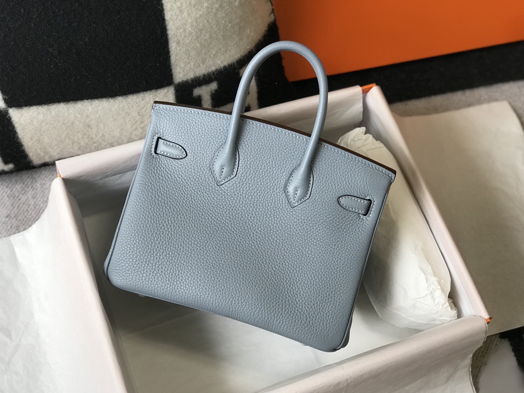 Hermes Birkin 30CM 35CM Togo Leather Flax Blue With Silver