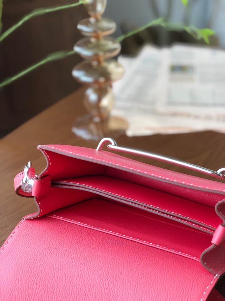 Replica Hermes Roulis Mini 19cm Swift Calf Togo Leather Shoulder Bag Pink