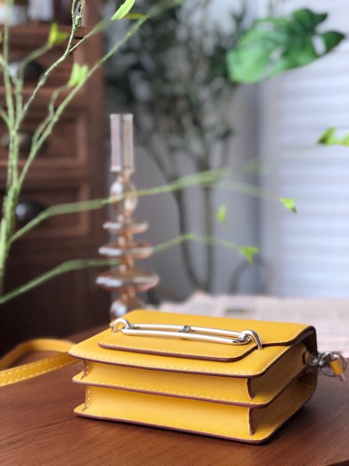 Replica Hermes Roulis Mini 19cm Swift Calf Togo Leather Shoulder Bag Yellow