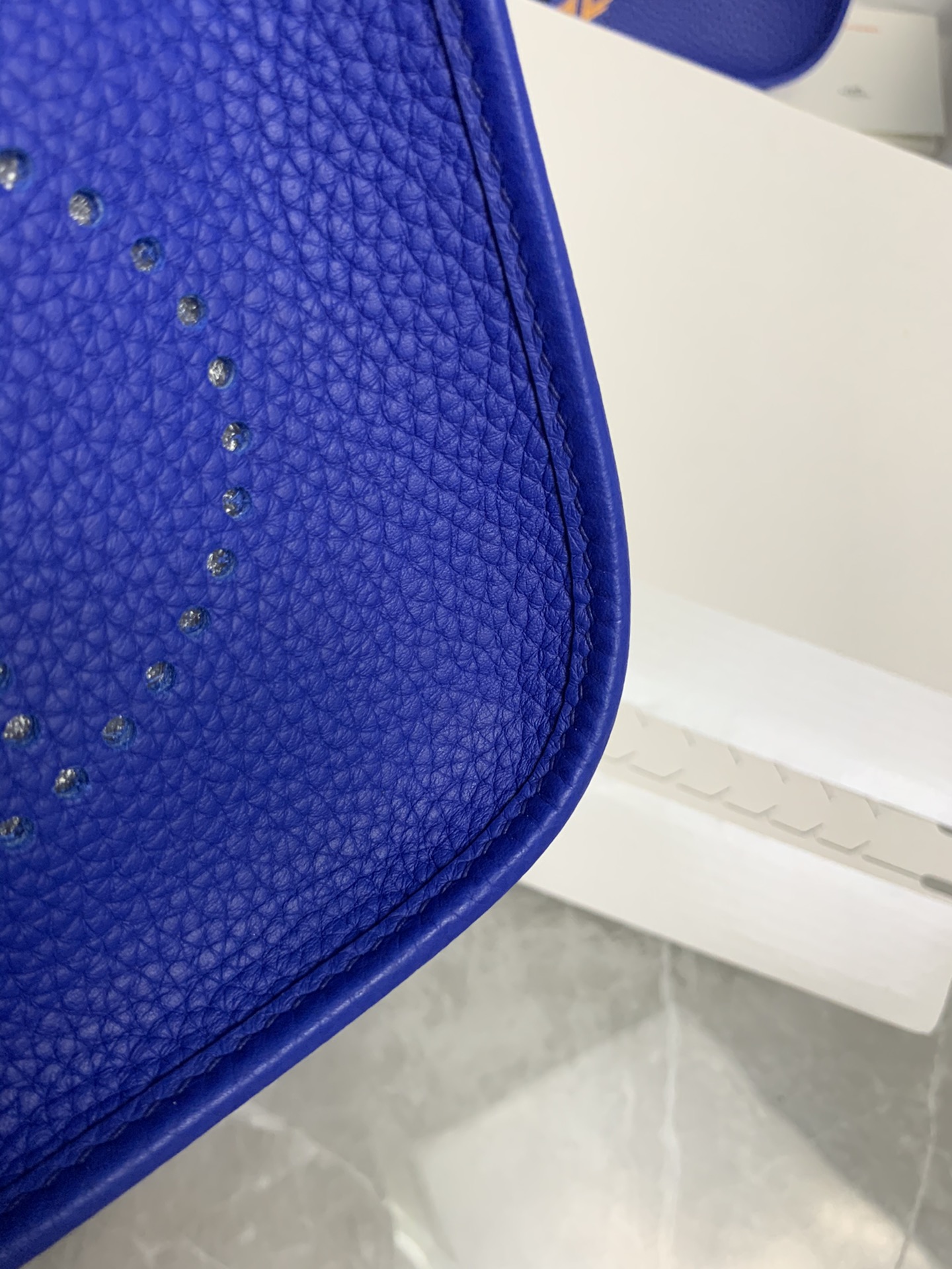 Replica Hermes Evelyne Mini Bag 17cm Original Togo Leather Dark Blue