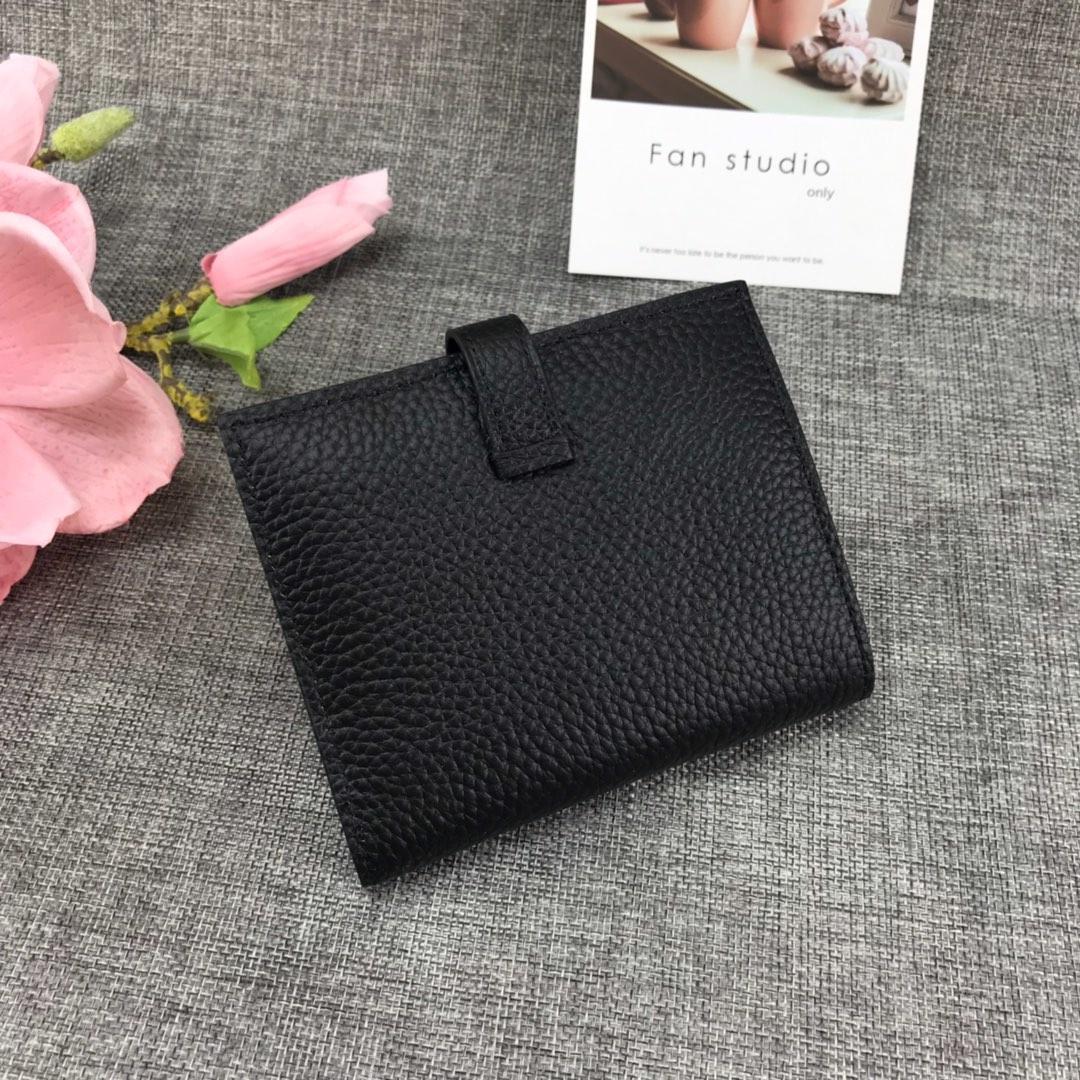 Best Price H5120 Hermes Bearn Short Wallet in Epsom Calfskin Black