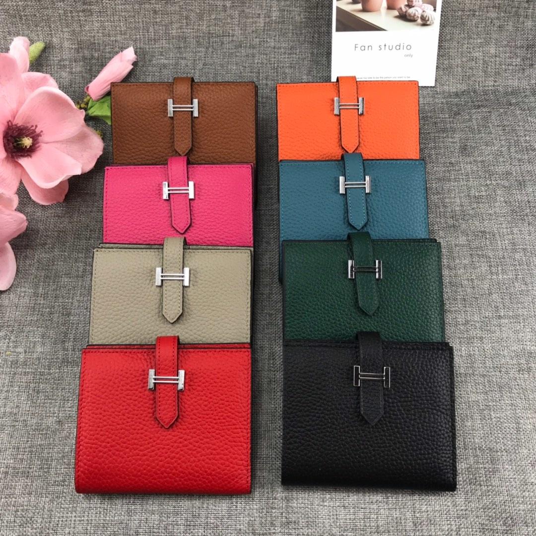 Best Price H5120 Hermes Bearn Short Wallet in Epsom Calfskin Black