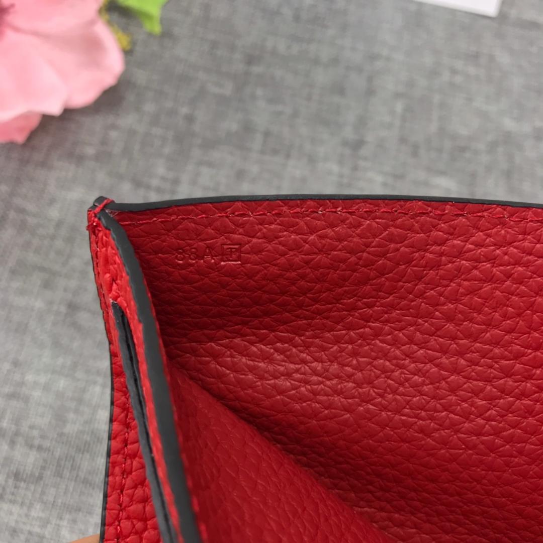Best Price H5120 Hermes Bearn Short Wallet in Epsom Calfskin Red