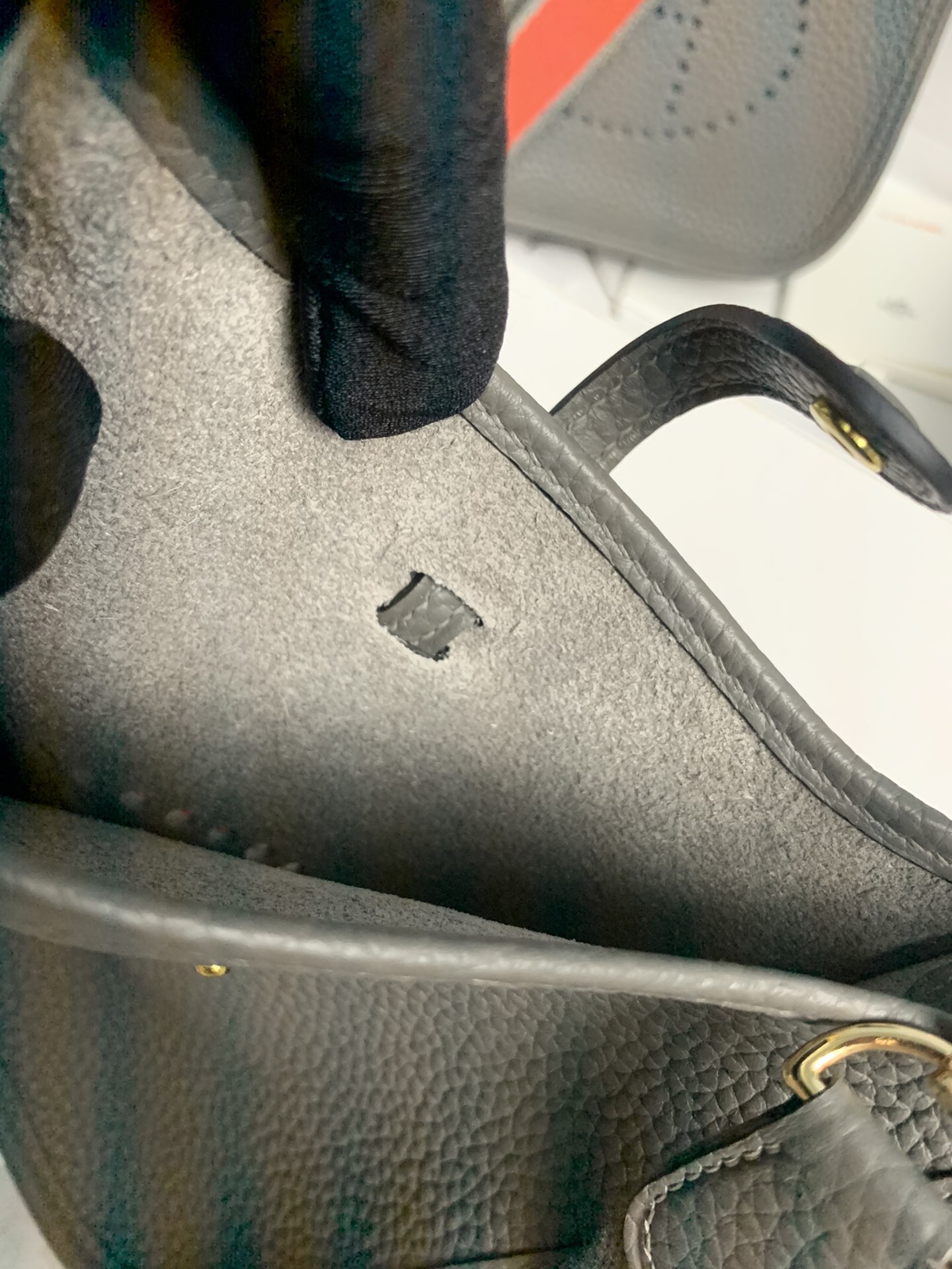 Replica Hermes Evelyne Mini Bag 17cm Original Togo Leather Grey