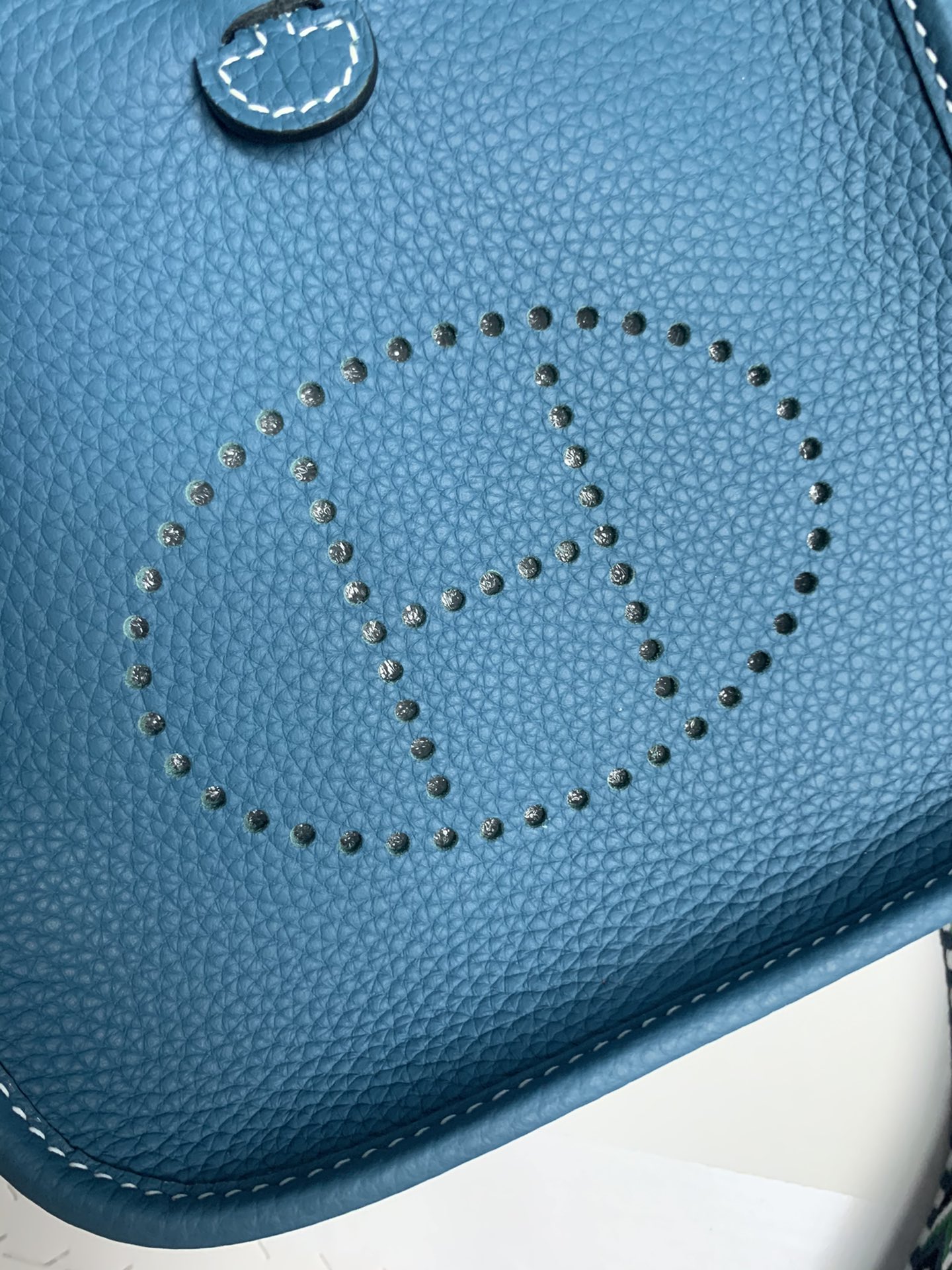 Replica Hermes Evelyne Mini Bag 17cm Original Togo Leather Light Blue